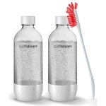 델리코 소다 스트림 2팩 탄산 병 번들 14인치 청소 브러시 오리지널 재사용 가능한 스파클링 엑스트라 1L 1리터 : 아메리로드