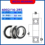 16 16329 2RS 6002 PC 6002RS 9MM 10 32 비표준 WZZG : 토토레모온