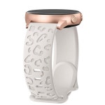 갤럭시 워치 용 20밀리미터 레오파드 스트랩 7 6 5 4 클래식 43 소프트 팔찌 밴드 액티브 2 3 : 실버 프로그