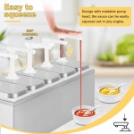 스테인리스강 조미료 펌프 스테이션과 2.3쿼트 병 5개가 포함된 샐러드울스 10L 소스 디스펜서 2L 5 Jars : 인선상사09