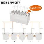 살라둘스 5.3Qt 소스 펌프 스테이션 - 5 1.1Qt 병이 있는 스테인리스강 조미료 디스펜서 1L 3 Jars : 인선상사09