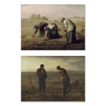 장 프랑수아 밀레 11점 만종, 이삭 줍는 여인들 대형 60x80cm 개업 선물 액자 감성 벽장식 : 해브아트