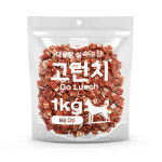 테비 고런치 사사미 육포 강아지간식 사슴 큐브, 1kg, 1개 : 우다다냥이