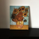 장식 벽화 원형 전기 그림 유화 버전 투명 트리 인상수 꽃황병 캔버스 페인팅 고흐 해바라기 2 단폭 25 30 : 사과초코렛