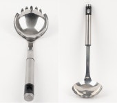 매장 음식점 요리용 조리도구 스텐 우동 칼국수 라면 면 건지기 파스타용 국자 : 더블클릭샵