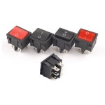 24 21MM 위치 6A 10A 250V 125V ON OFF 전력 스위치 로커 빨간색 4Pin Black 5PCS : 365어라운드마켓