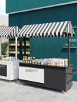 철제 마차 진열대 지붕 노점 평대 야시장 선반 전시대 플리마켓 흰색 100x60x200cm : 이치온