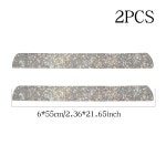 2개의 PC 레이디 크리스탈 라인스톤 문턱 플레이트 도어 진입 보호 스티커, 블링 카 프로텍터, 액세서리(슬리버 55cm) : 유니크쇼핑34