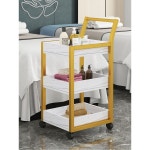 츄레이 프레임 바버샵 골드프레임 서랍장 랙 정리 카트 특수 다기능 삼단 대리석 색상 : 업테라