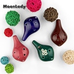 4색 오카리나 6 홀 긴 입 작은 알토 C 톤 초급 관광 기념품 교육 완구 세라믹 펜던트 : Global item