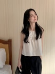 베어리 여름 루즈핏 셔링 버튼업 민소매 블라우스 : 어베인