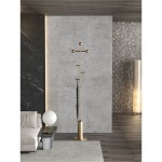 스탠드형 철제옷걸이 옷거치대 코트랙 우드 대리석 심플 인테리어 원룸 정리대 틈새 외투걸이 골드 철공예 : 글로벌이지바이어