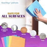 굿 데이즈 라이프핵스 스웨덴 행주 10팩 생분해성 청소 스펀지 천 흡수력이 뛰어나고 오래 지속되며 재사용 가능한 주방용 모든 표면에 지속... 