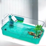 거북이어항 반수생 세트 집키우기 수생 별장 거북이수조 청소 반수생거북이 사각 : 세렌풀