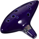 알토 C 오카리나 플루트 12 홀 세라믹 블루 5 9x3 74x1 인치 연주하기 쉬운 수집가를위한 악기 선물 : Global item