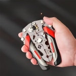 새로운 스트리핑 펜치 전기 기사 다기능 접이식 와이어 압착 권선 커팅 빨간 : 미라노아