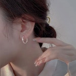 실버 925 순은 크리스탈 컷팅 원터치 링 귀걸이 여자 은귀걸이 미녀놀이터 : 미녀놀이터