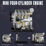 헬릭스선 L4 엔진 모델 키트 작동 1/10 DIY 미니 OHV 4 실린더 디젤 냉각 시스템 풀 메탈 인라인 기계 선물 : 주니안스토어1012