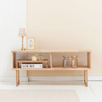 거실 원목수납장 메쉬 TV선반 수납 오픈거실장 장식장 가구 1000 : 미니멀 초이스