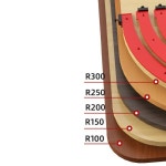 목재 작업용 5pc 반경 코너 지그 R100-R300 템플릿 아크 각도 위치   도구 : 룰루아리