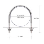 FOCMKEAS 4세트 304 스테인리스 스틸 라운드 벤드 U 볼트 51MM 2 01인치 내부 너비 78MM 3 07인치 길이 M8 너트 프레임 플레이트 와셔... 