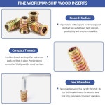 목재용 스레드 인서트 178개 0 6CM 1/4인치 -50 8CM 20인치 5/16인치 -18 9CM 3/8인치 -16 10가지 사이즈 탄소강 키트 육각 소켓 나사 모음... 