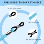 남녀용 안경 스트랩 목에 착용하는 가죽 홀더 어두운 색상의 체인 4pack Eyeglasses Strap : 옥지마