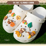 젤리포크 세트 다람쥐 도토리 버섯 12P 토리마을 다람이 입체 파츠 참 신발 악세사리 장식 : 젤리포크