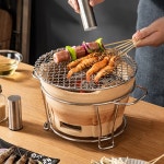 가정용 야끼니꾸 원형로 꼬치 숯불꼬치 꼬치구이 화로 스토브 숯불 와규 캠핑 이자카야 세트 1 4번스텐그릴 스몰 : 위노하우스08