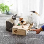 고양이 사냥 캣펀치 잡기/5구멍/털많은인형 단단한나무 두더지 원목 상자 화이트 인형 8구 : 얌얌해외구매대행