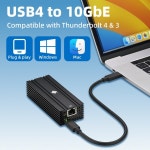 USB4 - 10Gbe 이더넷 Lan 어댑터 AQC113 칩 Thunderbolt 4/3 단일 포트 RJ45 10GBASE-T Mac Win11과 호환 가능 : 73프라임무역