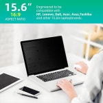 아라펀 15.6인치 노트북 개인정보 보호 화면 보호기, 탈착식 16 9 안티 스파이 필터 눈부심 방지 매트 및 광택 양면, 시야각 30 , 사무실/공공용... 