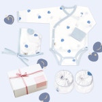 메르베 신생아 아기 봄 여름 매쉬 배냇 슈트 발싸개 출산선물 세트 (베넷수트+발싸개) : 메르베