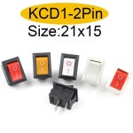 5/10Pcs 2Pin 21X15mm 로커 스위치 2 위치 6A/250VAC 전원 스위치 ON-OFF 빨간색 파란색 녹색 노란색 검정색 흰색 : 육십사플렉스