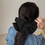 왕 리본 대왕 헤어 슈슈 스크런치 곱창 밴드 귀여운 머리 끈 : 제이하이상점