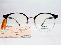 케미렌즈서비스 원형 하금테안경테 남자 여자 핸디스 H6004 51.19 블랙 골드 : 안경사랑안경원