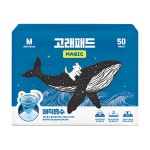고래패드 매직흡수 강아지 배변패드 두꺼운 대용량 고흡수 냄새잡는 중형, 50매입, 4개 : 핏펫
