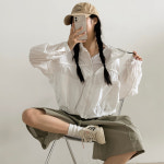 루즈핏 바람막이 캐주얼 스트링 점퍼 데일리 아우터 : 아우아AUA