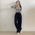 여름 냉감 밴딩팬츠 두줄 포인트 내추럴 워싱 팬츠 : 아우아AUA