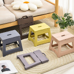 튼튼한 파스텔 접이식 의자 미니 의자 간이 플라스틱 발판 어린이집 스툴 체어 줄서기 소형 : 발품상회