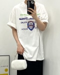 빌라스 오버핏 라운드넥 프린트 여름 반팔 티 : 희노니