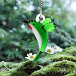 다채로운 미니어처 유리 벌새 입상 펜던트 장식 귀여운 새 매력 diy 보석 만들기 액세서리 또는 가정 야외 정원 용품 : 직구대리훈기몰