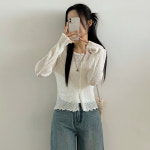 여름 골지 가디건 슬림핏 얇은 긴팔 썸머룩 : 아우아AUA