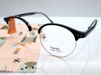 케미렌즈서비스 원형 하금테안경테 남자 여자 핸디스 H6004 51.19 블랙 골드 : 안경사랑안경원