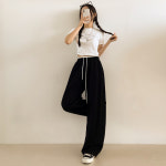 여름 와이드 팬츠 쿨링 찰랑 냉감 밴딩 바지 : 아우아AUA