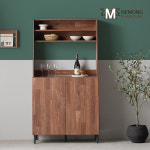 미세몽 브라우니 키큰 주방 홈카페 밥솥 수납장 상부장세트 900 : 미세몽