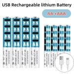 AA 1.5V 충전식 배터리 2300mAh 리튬 이온 USB 고속 : 보람유통샵