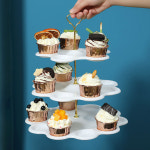 S.W 쿠킹홈 백화 삼단 3단 디저트 트레이 컵케이크 스탠드 스탠딩 접시 : 서원산업