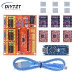 DIYTZT 1SET 3DV4 CNC 쉴드 V4 + Nano 3.0 + 3pcs DRV8825 또는 A4988 Arduino용 스테퍼 드라이버 세트 재포장 : 월드셀러하우스