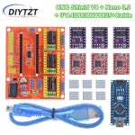 DIYTZT 1SET 3DV4 CNC 쉴드 V4 + Nano 3.0 + 3pcs DRV8825 또는 A4988 Arduino용 스테퍼 드라이버 세트 재포장 : 월드셀러하우스